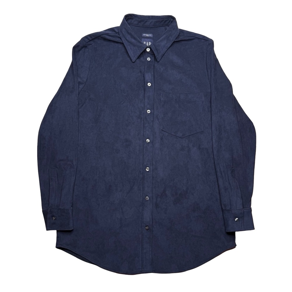 GAP‎ boyfriend suede navy blue shirt